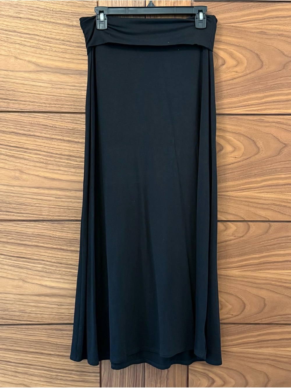 Loveappella NWT Black Roll Top Maxi Skirt Medium